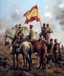 3. Combate de tropas españolas en las Peñas de Kaiat. Pintura de Ferrer Dalmau
